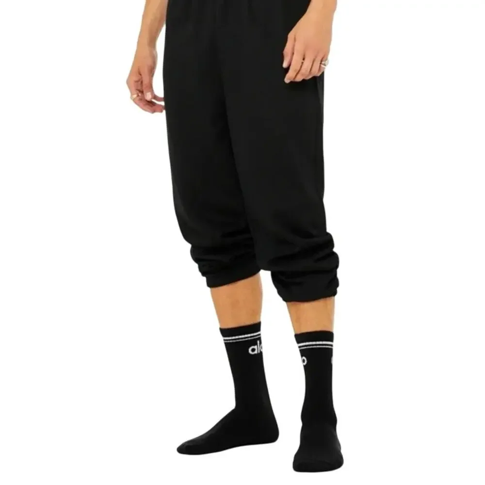 Alo Unisex Throwback Sock, Black & White, Medium, NWT